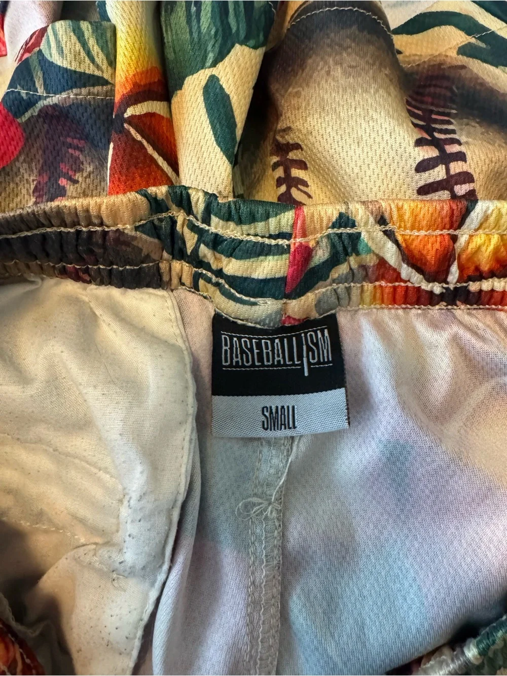 Men's small Baseballism Aloha ball diamond air Tropical Floral mesh Shorts
